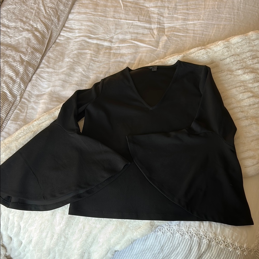 Elegant Black Bell Sleeve Top